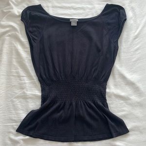 Cinched Waist Navy Top